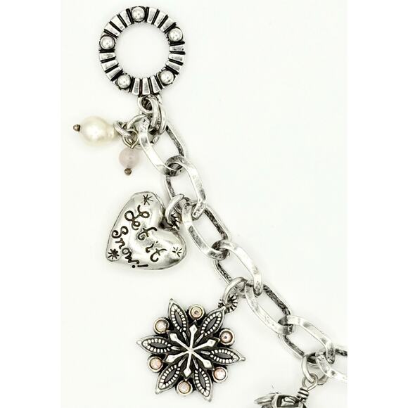 Brighton “Let It Snow” Charm Bracelet - Silver Enamel Crystal - Rare Collectible - Picture 2 of 14